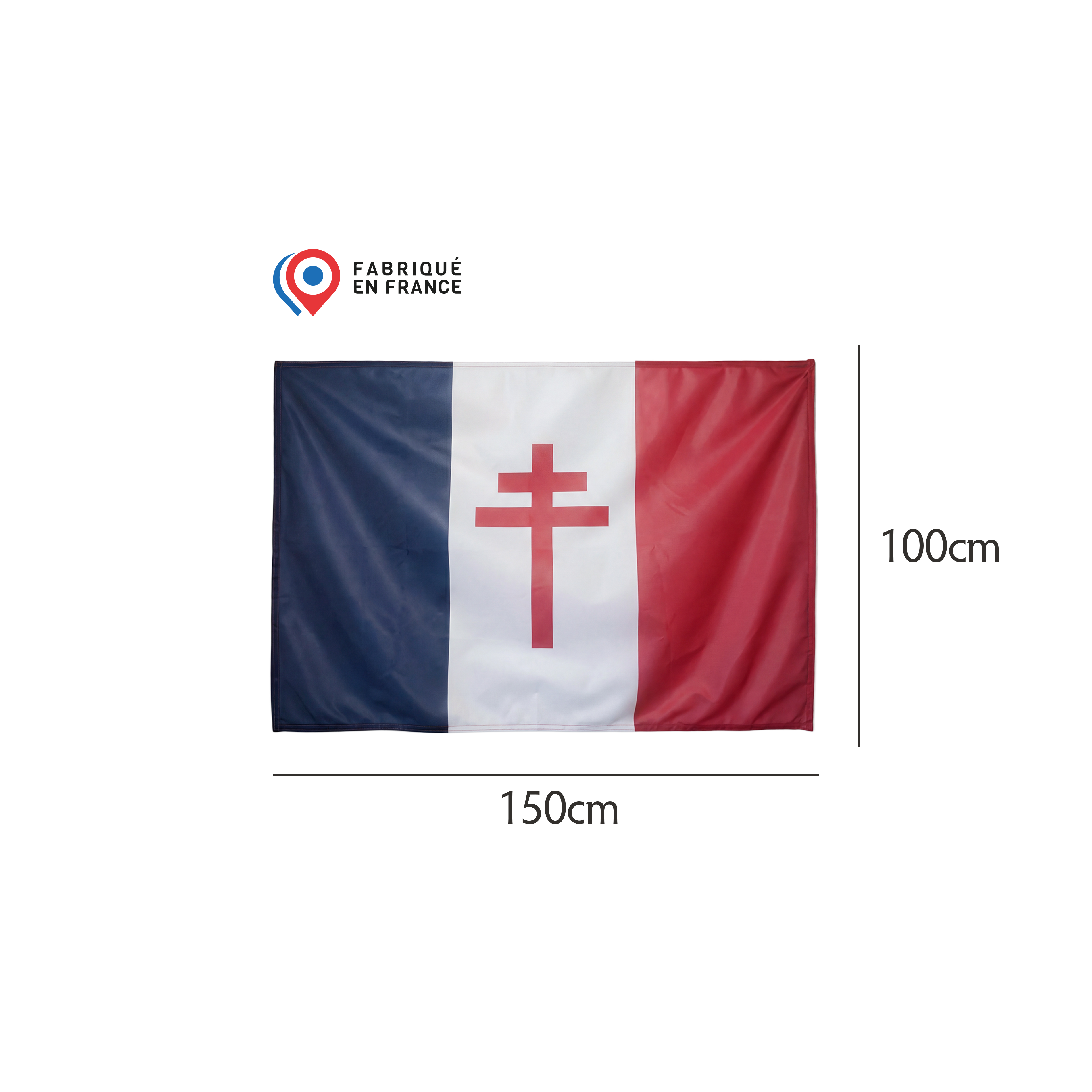 Drapeau Croix de Lorraine - Fabriqué en France